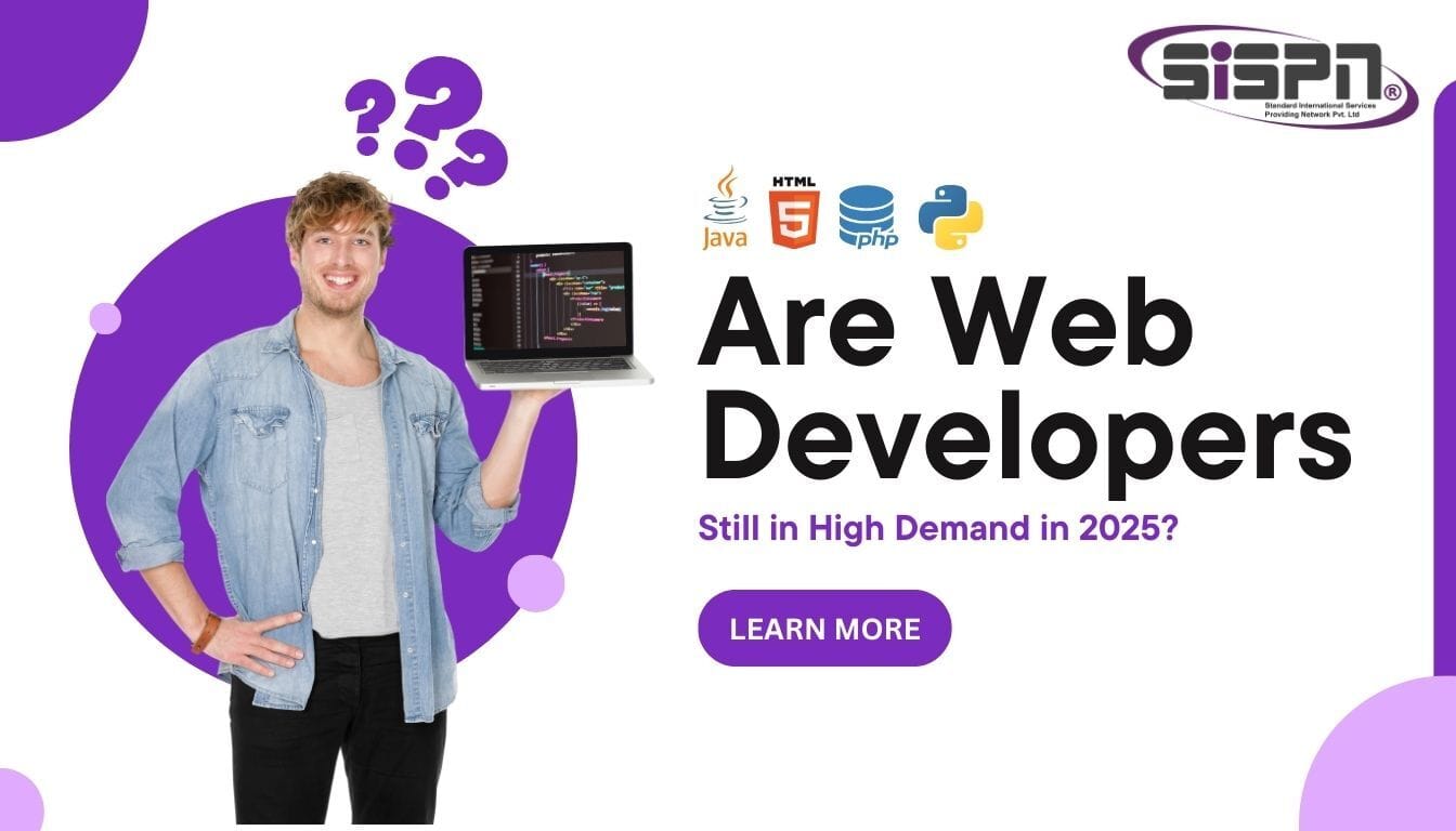 a developer standing with a laptop in hand and thinking about custom website development