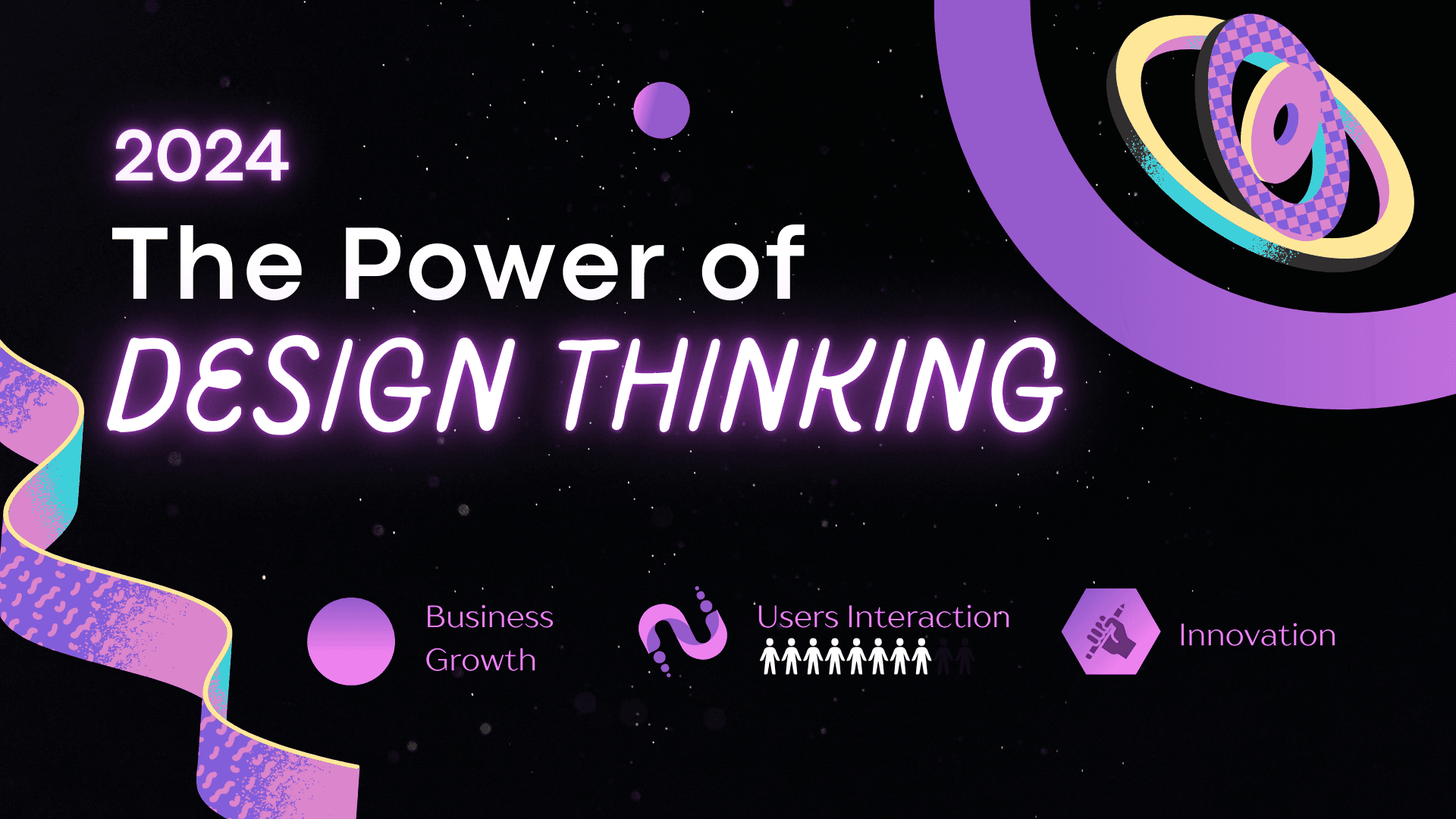 Purple and black Gradient Modern professional Design Thinking Banner