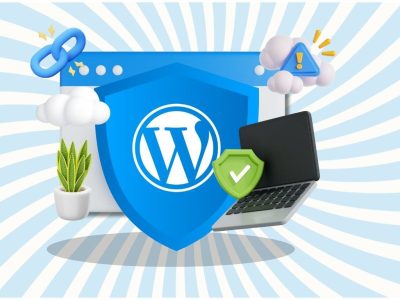 WordPress Security Shield Navy Blue and Blue, Typographic and Strong, Security Brand Logo